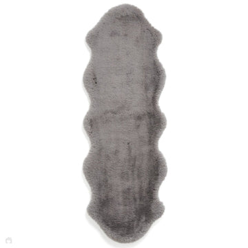 Super Teddy Super Soft Plush Hi Pile Silky Faux Fur Shaggy Sheepskin Grey Double/Runner-Think Rugs-Rug Love - The Most Loved Rug Store